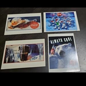 Coca Cola Bears Postcards- lot of 4